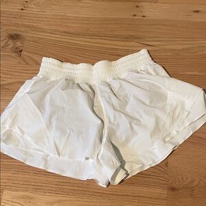 Lululemon White Shorts 2.5” inseam butterfly